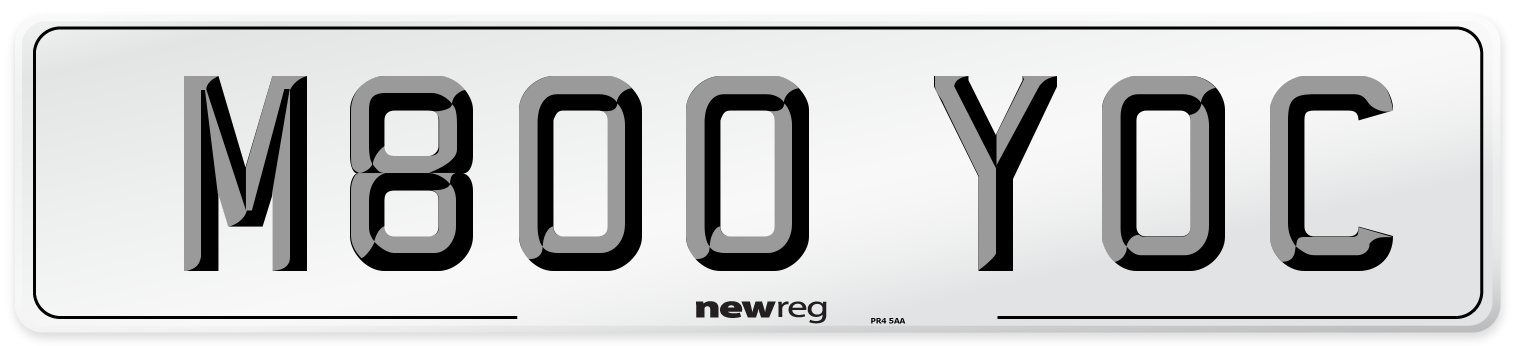 M800 YOC Number Plate from New Reg